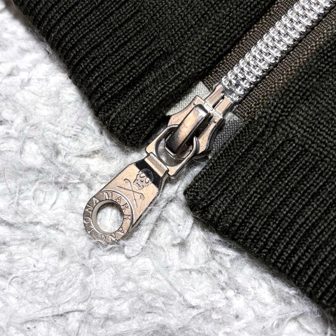 【美品】マーク&ロナ　中綿ダウンジャケット　カーキ×ダークグレー　M