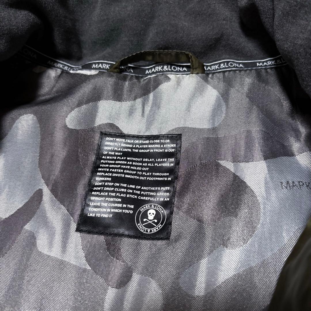 【美品】マーク&ロナ　中綿ダウンジャケット　カーキ×ダークグレー　M