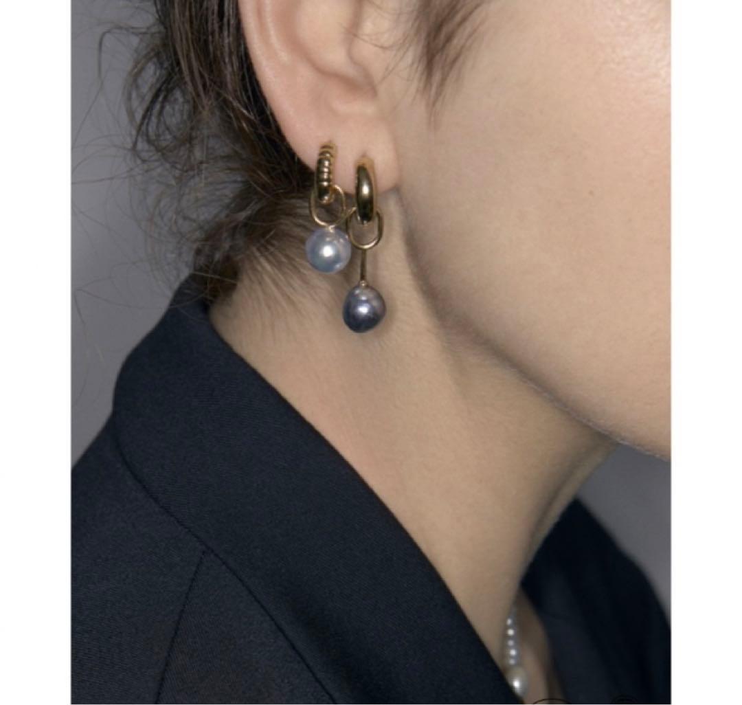 箱無しSale‼️マリアブラックLaid Back7 Huggie ピアス