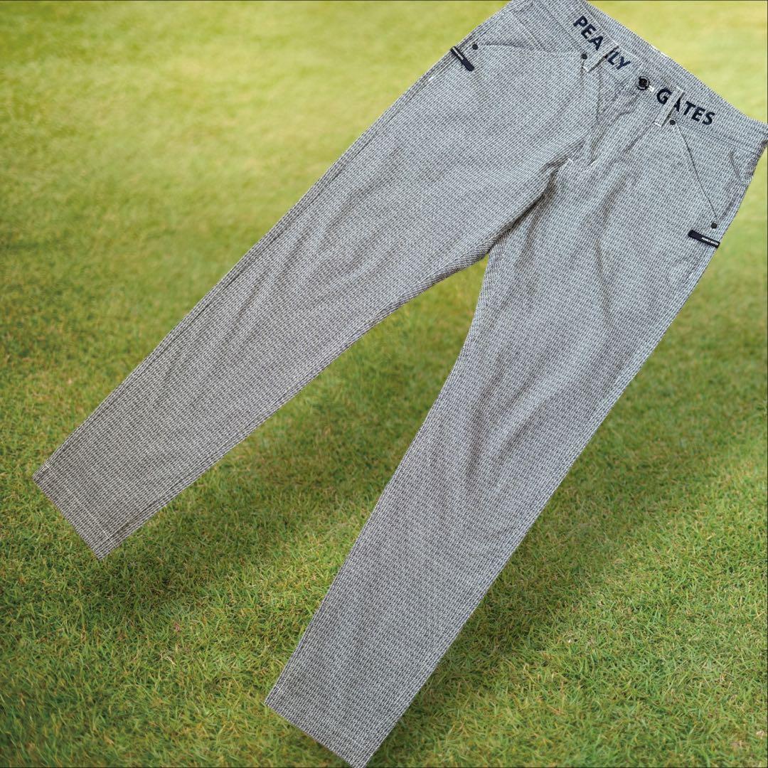 極美品　パーリーゲイツ　パンツ　総柄　S〜M相当　紺　ネイビー　ストレッチ　3