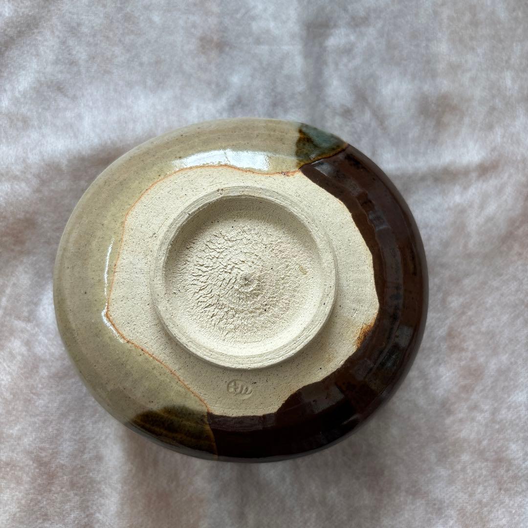 茶道具　茶碗　膳所焼　沓形　変形 陽炎園