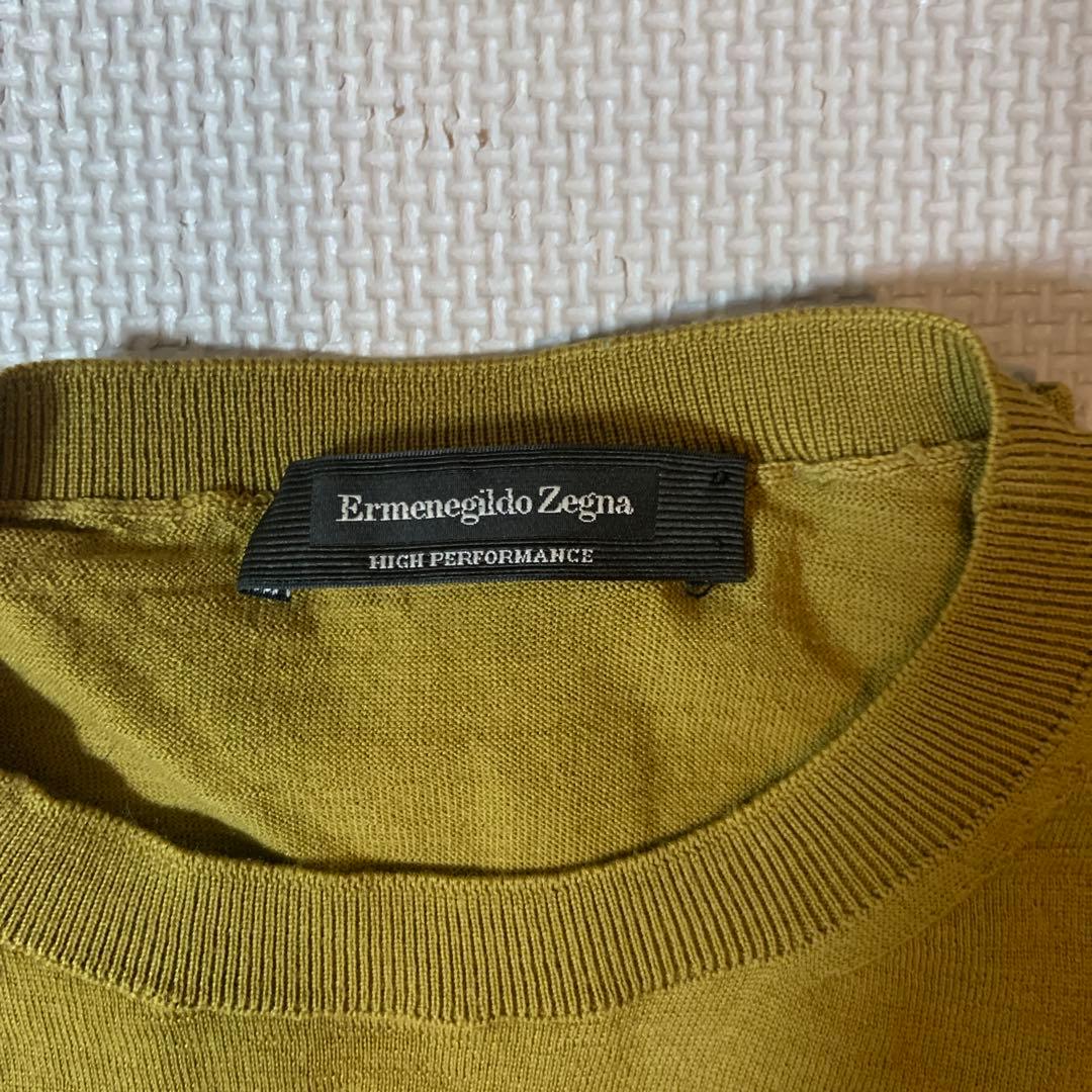 エルメネジルドゼニア　46サイズ　イエロー　クルーネック　ニット