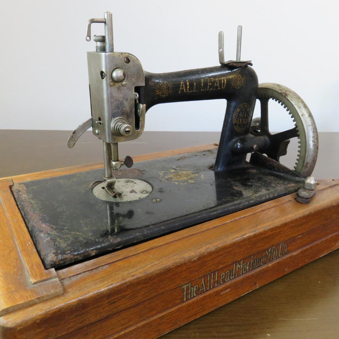 オールリード 初期型 手回しミシン 和製アンティーク 昭和レトロ　オブジェ