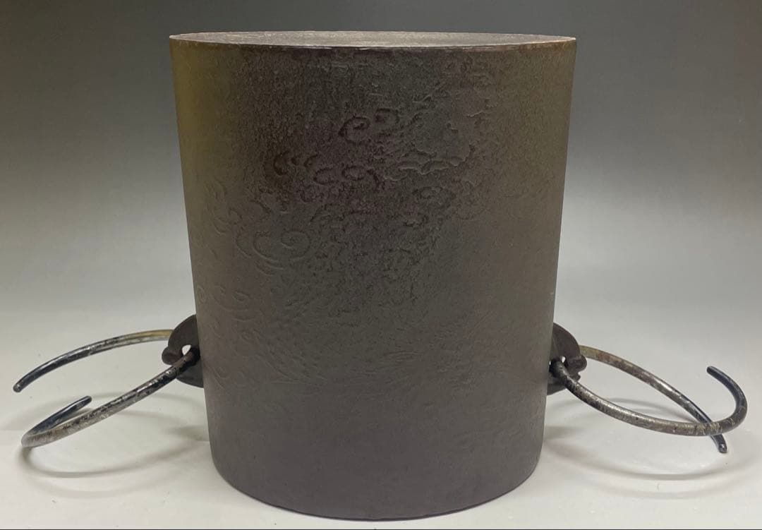 人間国宝　高橋敬典　雲龍釜　釜釻　共箱　L113