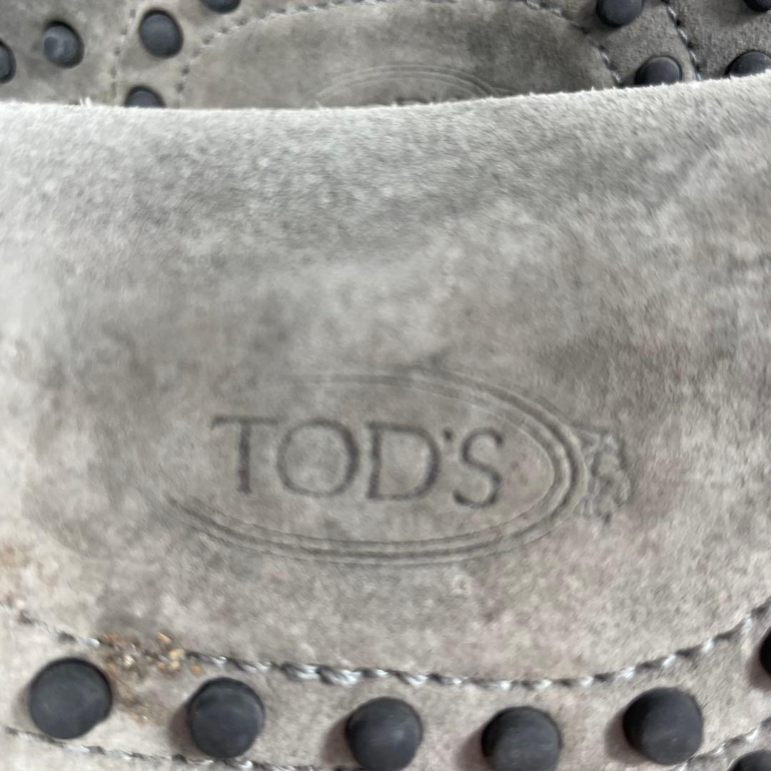 【美品】TOD'S スエード ドライビングシューズ　モカシン　グレー27.5cm