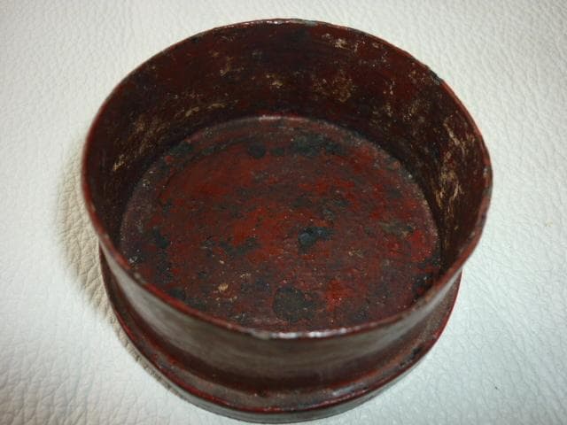 美品1800年前期 チャクリー王朝◆タイ タイルー族 漆器線彫り草花紋様 茶箱