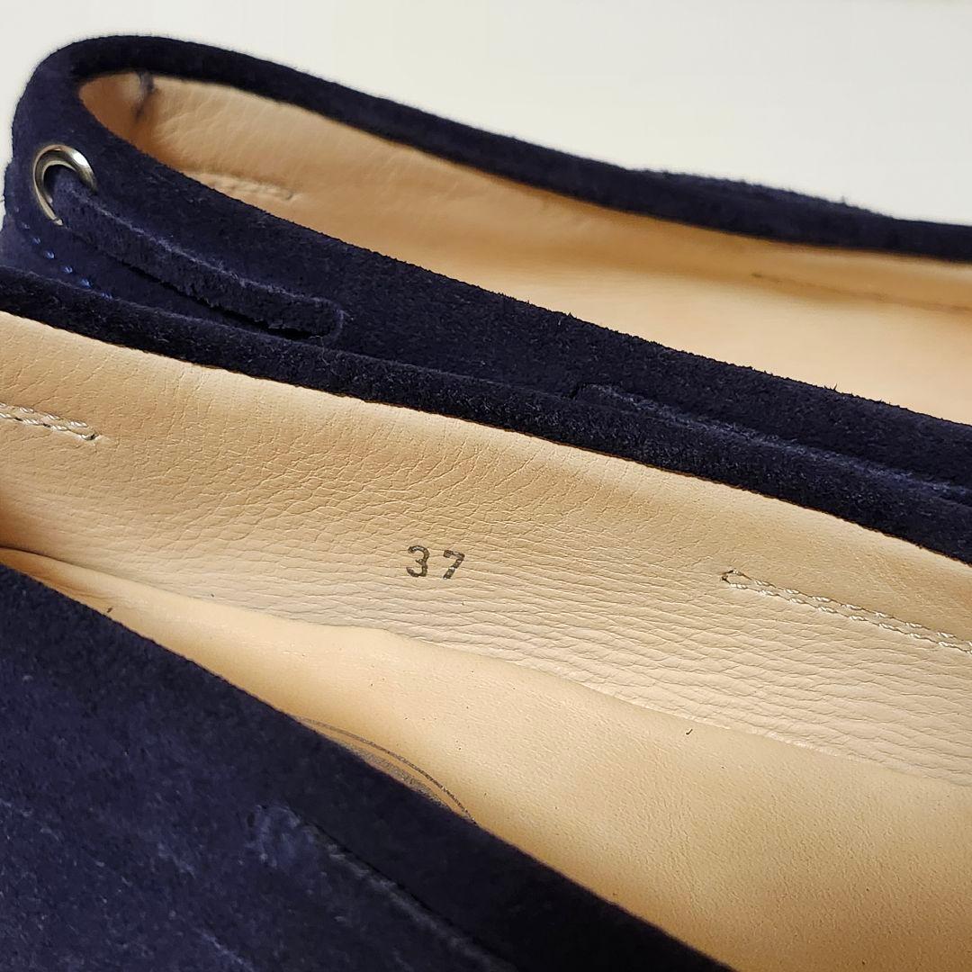 トッズ ドライビングシューズ 37 ネイビー ヌバック ゴンミーニ
