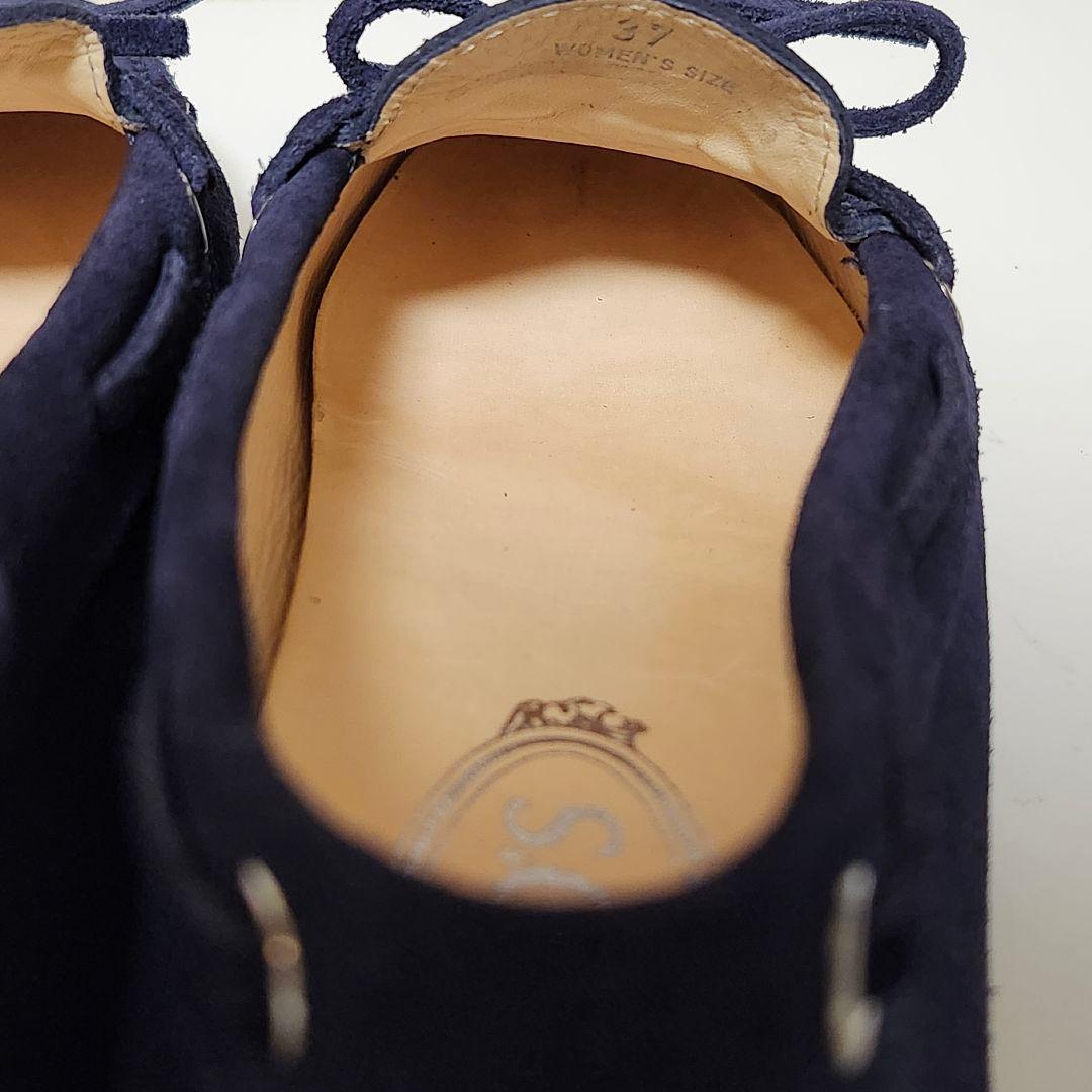 トッズ ドライビングシューズ 37 ネイビー ヌバック ゴンミーニ