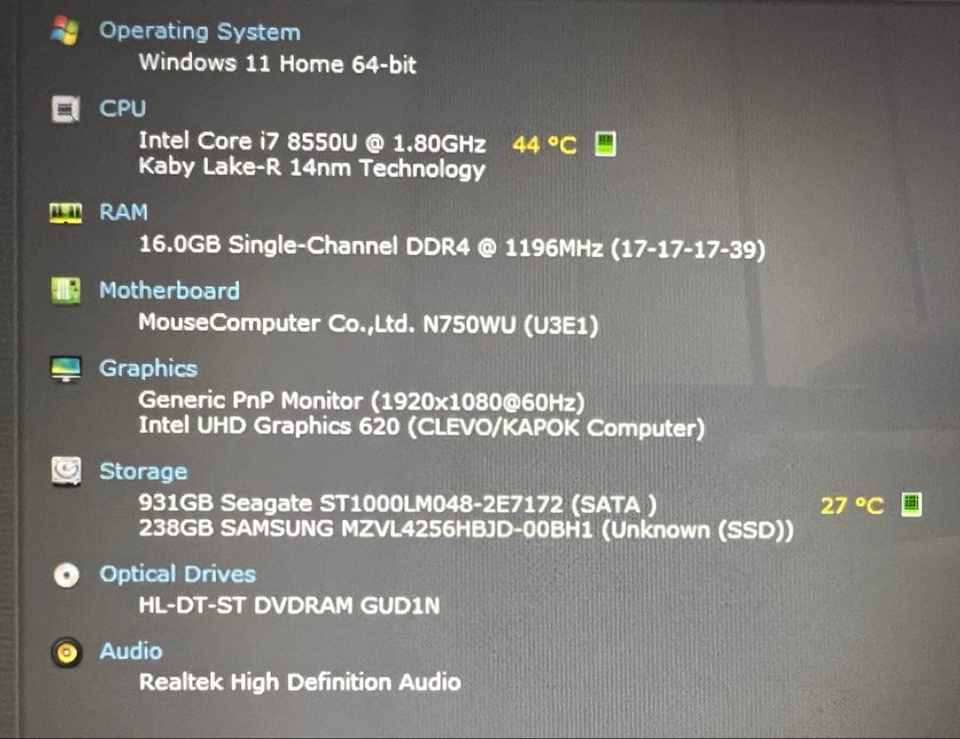★高性能★MOUSE /Win11/SSD 256gb/office/16gb