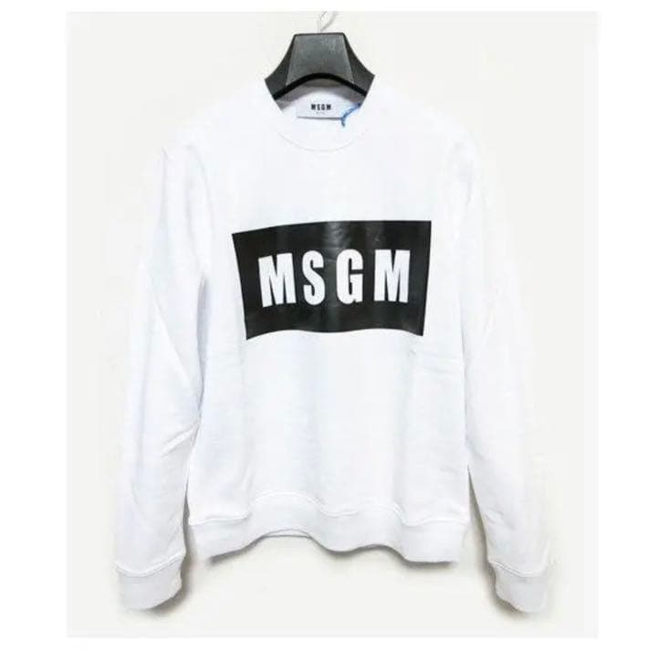 MSGM エムエスジーエム クルーネック スウェット ホワイト メンズ 白