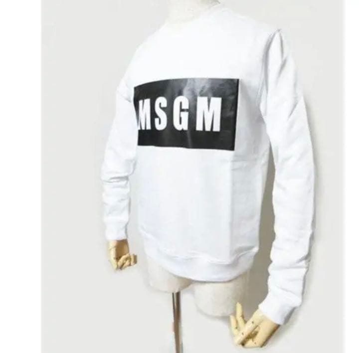 MSGM エムエスジーエム クルーネック スウェット ホワイト メンズ 白