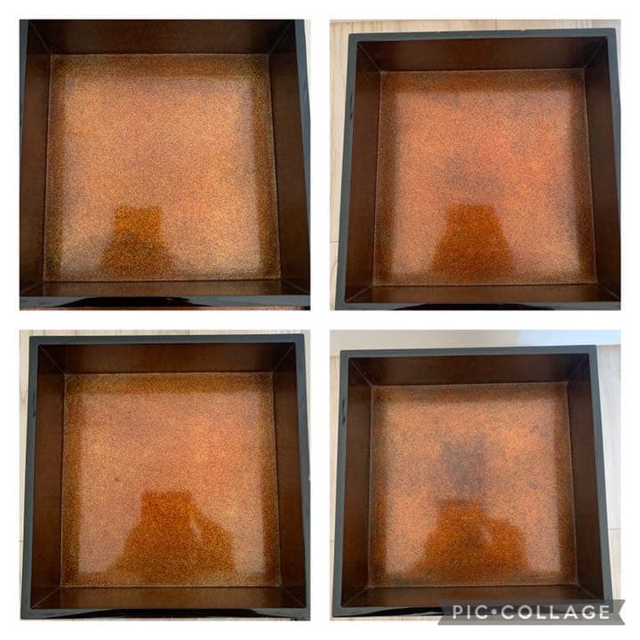 極上 南天蒔絵 呂色内梨子地 小重 台座付 四段重 木製漆器 重箱 お重