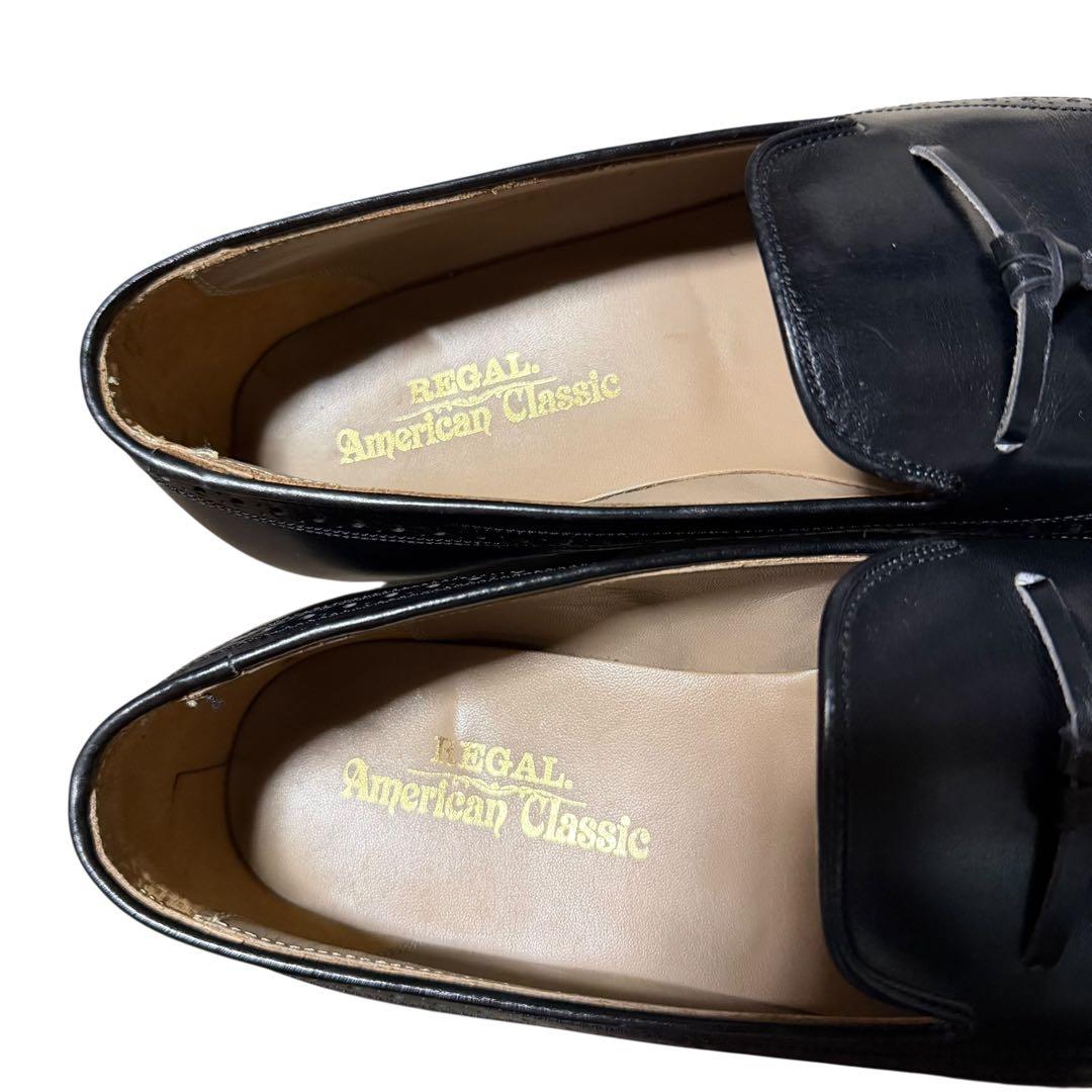 REGAL ウィングチップ メダリオン タッセルローファーブラック 25 1/2
