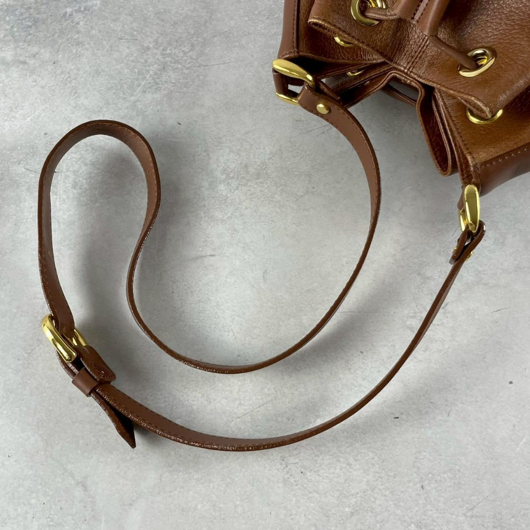 BURBERRY バーバリー 巾着ショルダーバッグ ノバチェック ポーチ付き本革