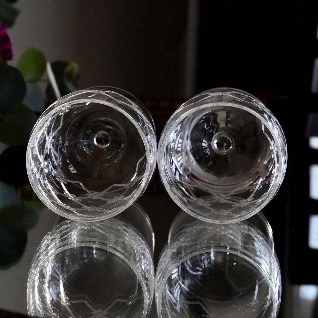 希少美品オールドサンルイSt Louisリジェ★ポートワイングラス★ペア★クロス