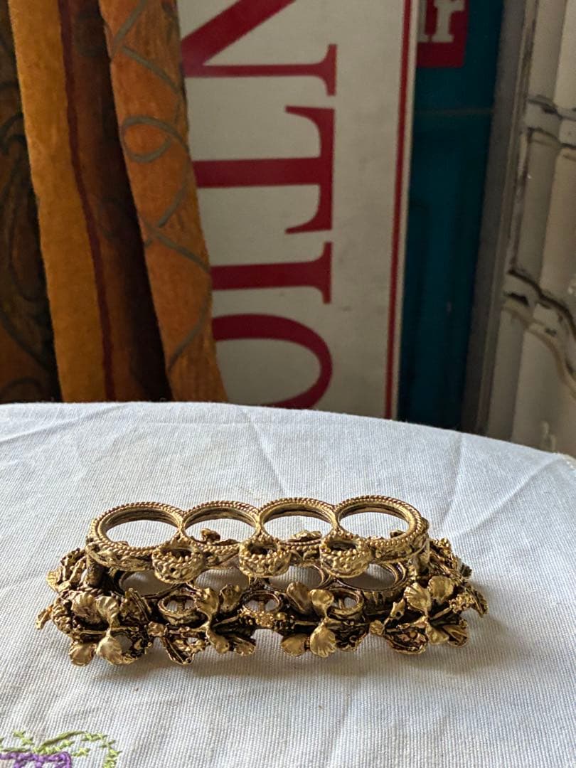 フランス　アンティーク　オルモル　リップスティック　ブラシ　ホルダー　真鍮　レア