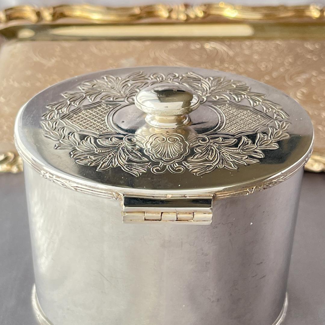 【Barker Ellis】美しいチェイシングのティーキャディー