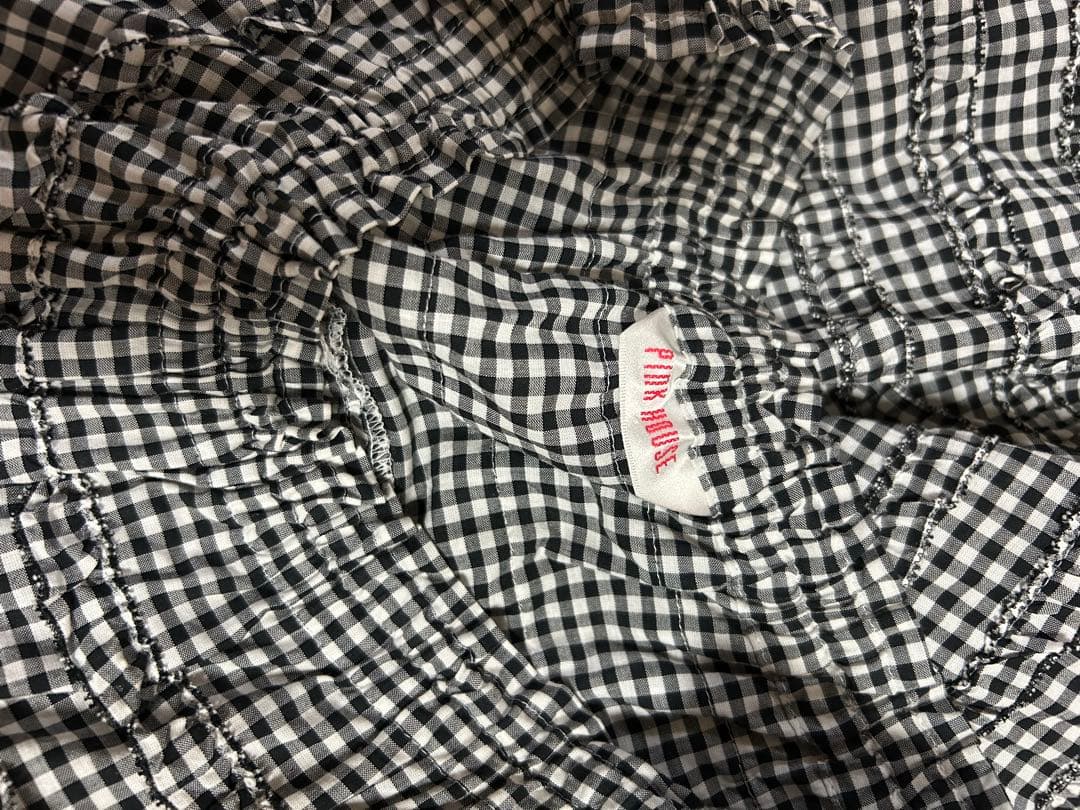 PINK HOUSE ガウチョパンツ ブラックチェック