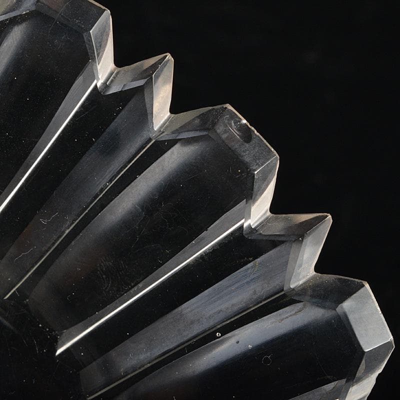 工芸ガラス　ギアマン切子クリスタルガラス　皿　時代箱付　V　R7069