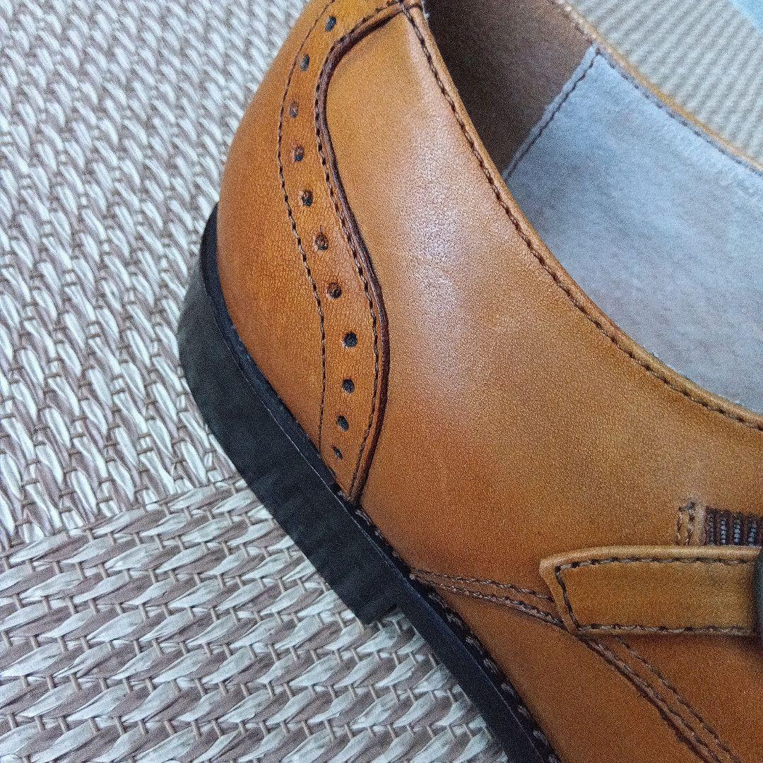 BANANA REPUBLICストレートチップ ダブルモンクストラップ 8 茶