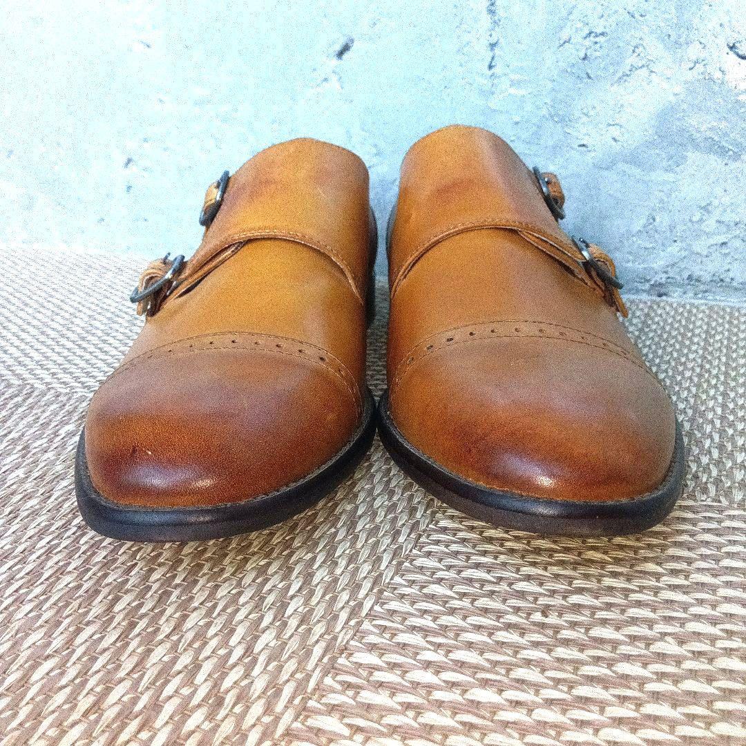 BANANA REPUBLICストレートチップ ダブルモンクストラップ 8 茶