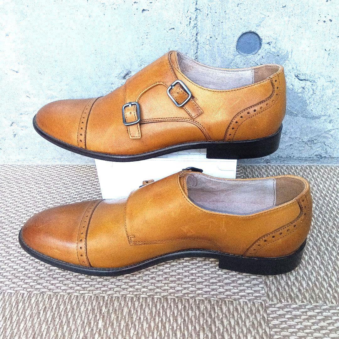 BANANA REPUBLICストレートチップ ダブルモンクストラップ 8 茶