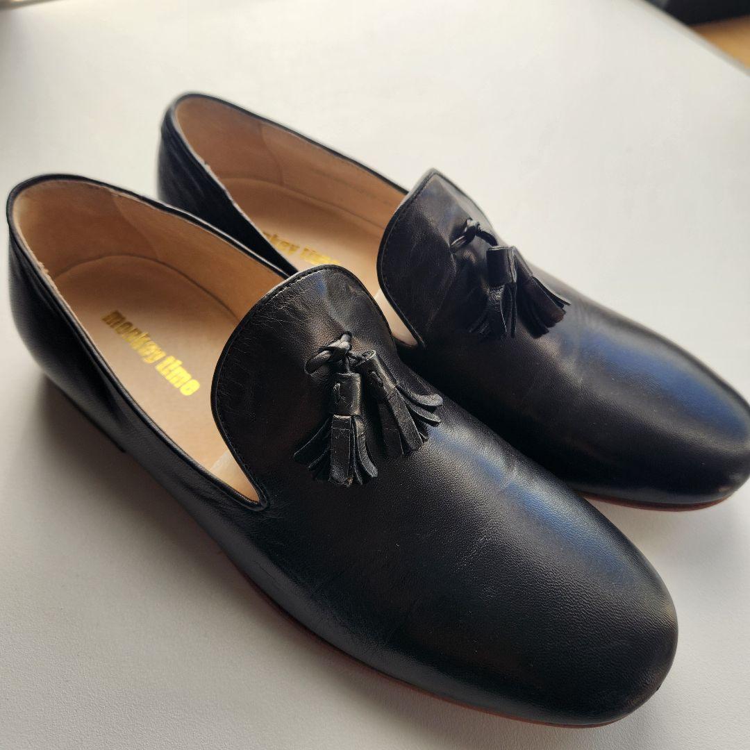 monkey time タッセル付きローファー 黒