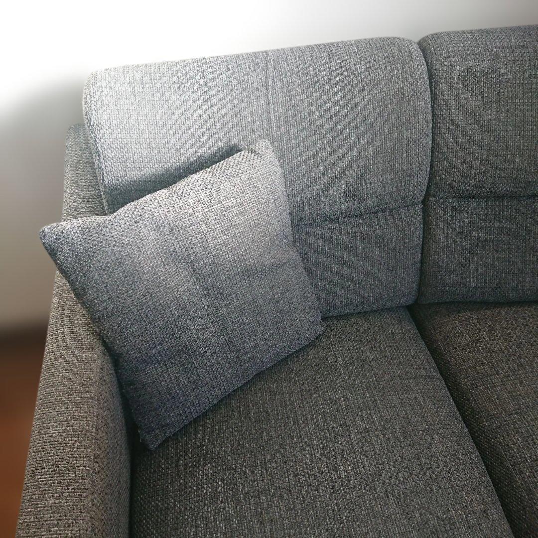 ニトリ Nポケット 2人掛けソファ ファブリック カバーリング ダークグレー