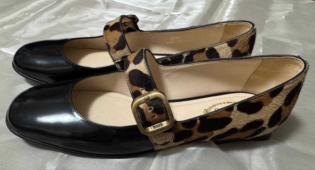 TOD’Sレオパードハラコ・フラットシューズ・パンプス (ヒール高1cm)