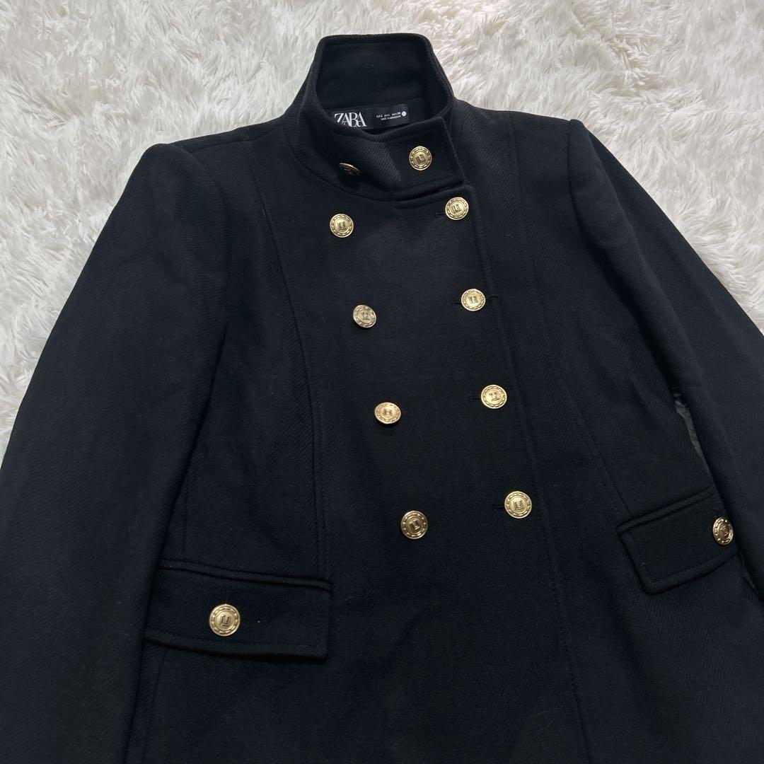 極美品✨ZARA×MANTECO ナポレオンコート 金ボタン ダブル Lサイズ
