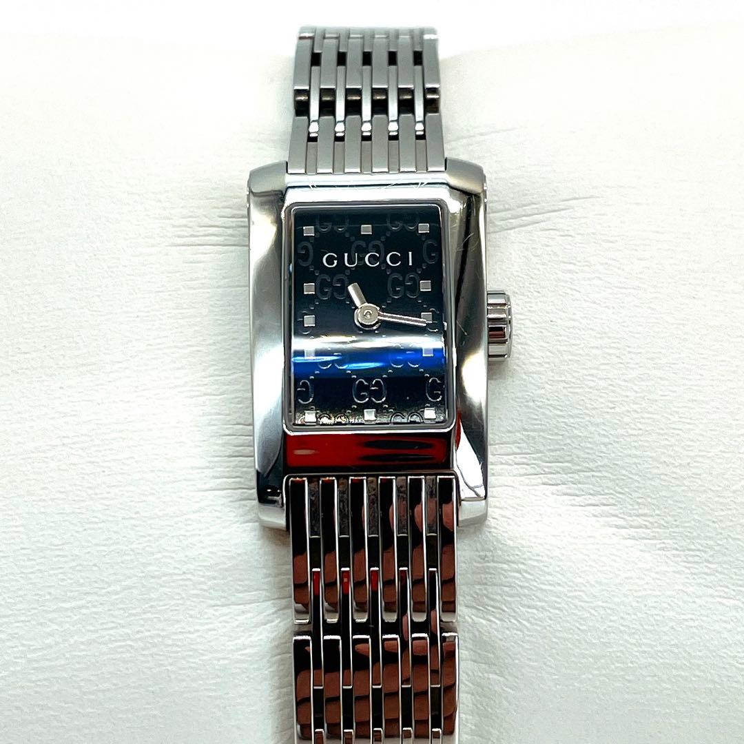 GUCCI Gメトロ レクタンブル 8600Lクオーツ 腕時計 ブラック文字盤
