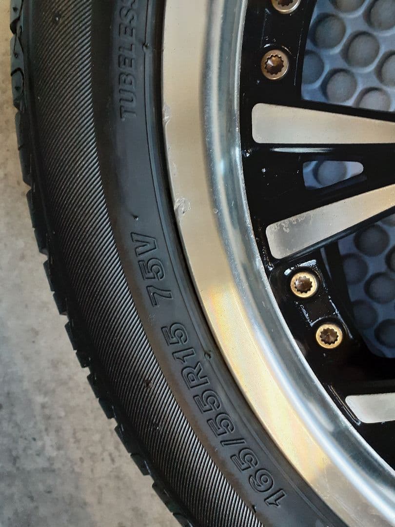 15インチホイールブリヂストン 165/55r15 4本セット軽自動車