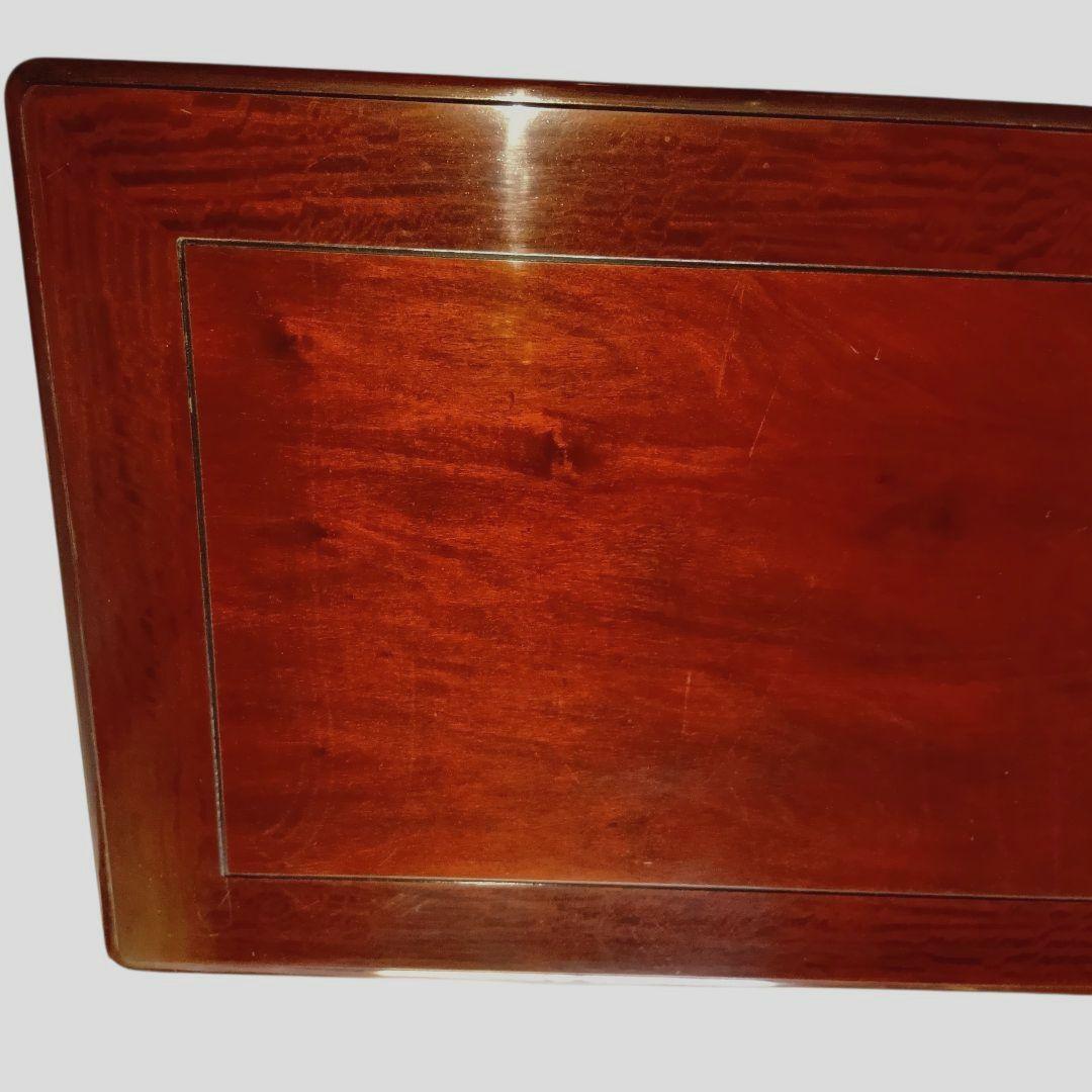 彫刻装飾付き　ダークブラウン　座卓(座敷机)