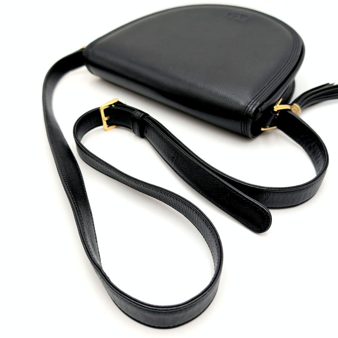 未使用 ヴァレンティノガラヴァーニ ショルダーバッグ フリンジ 本革 ブラック