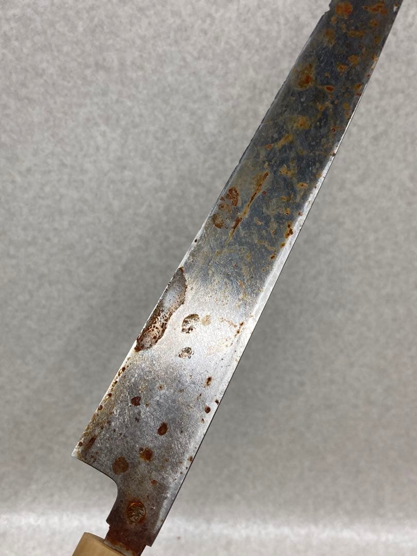 築正本 フグ引き包丁 研ぎ済 水牛柄 刺身包丁 ふぐ引き 全長約41cm