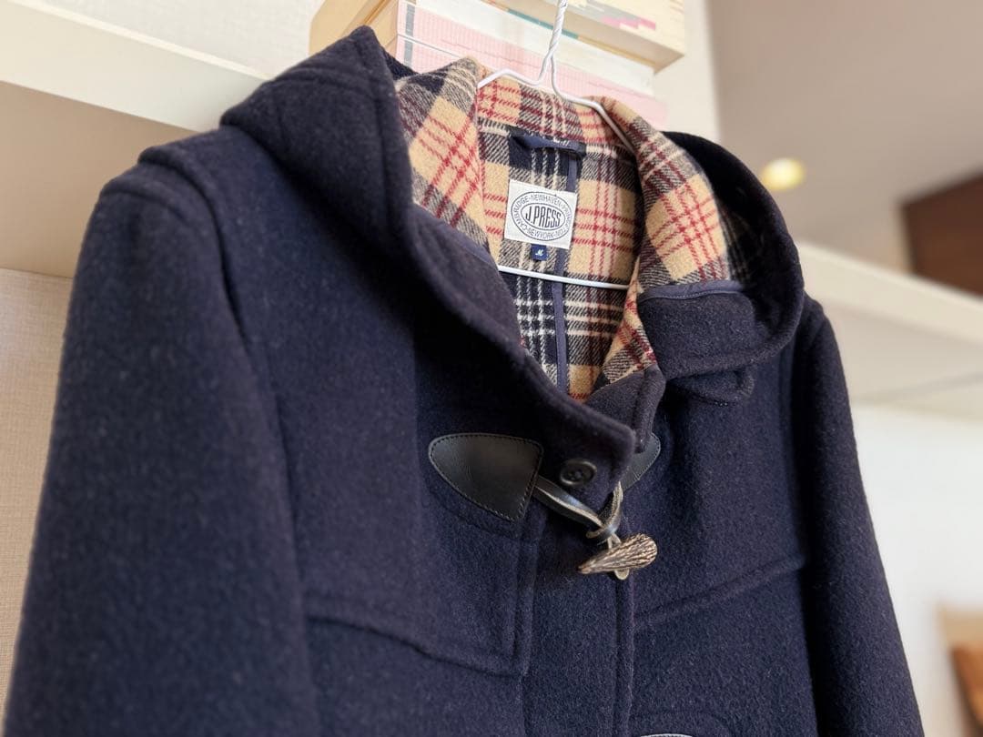 Ｊ.PRESS ネイビー ダッフルコート M フード付き
