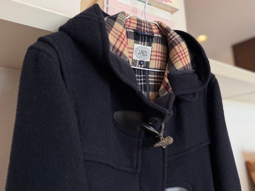 Ｊ.PRESS ネイビー ダッフルコート M フード付き