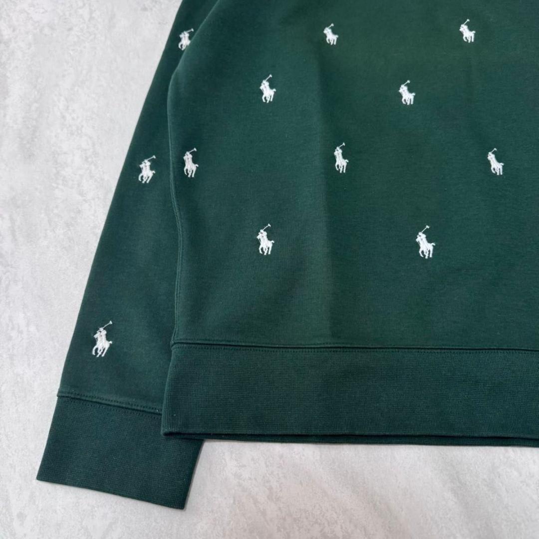 ラルフローレン 刺繍 総柄 XL スウェット トレーナー グリーン系 現行タグ