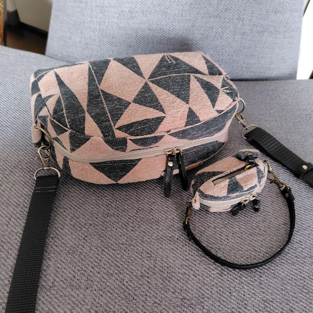 ミナペルホネン両開きカードが入るショルダーバックハンドメイド