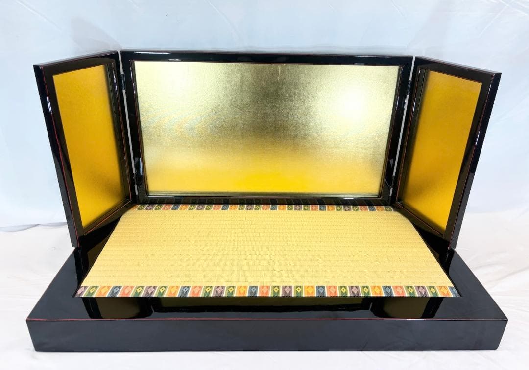 研出飾台・屏風セット 金沢絹目 650-10 452452-22　雛人形　道具