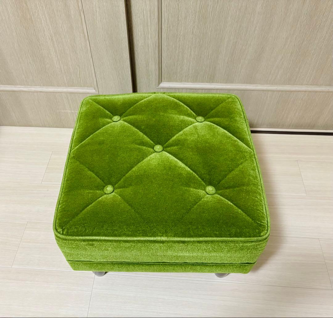 カリモク60　オットマン　モケットグリーン