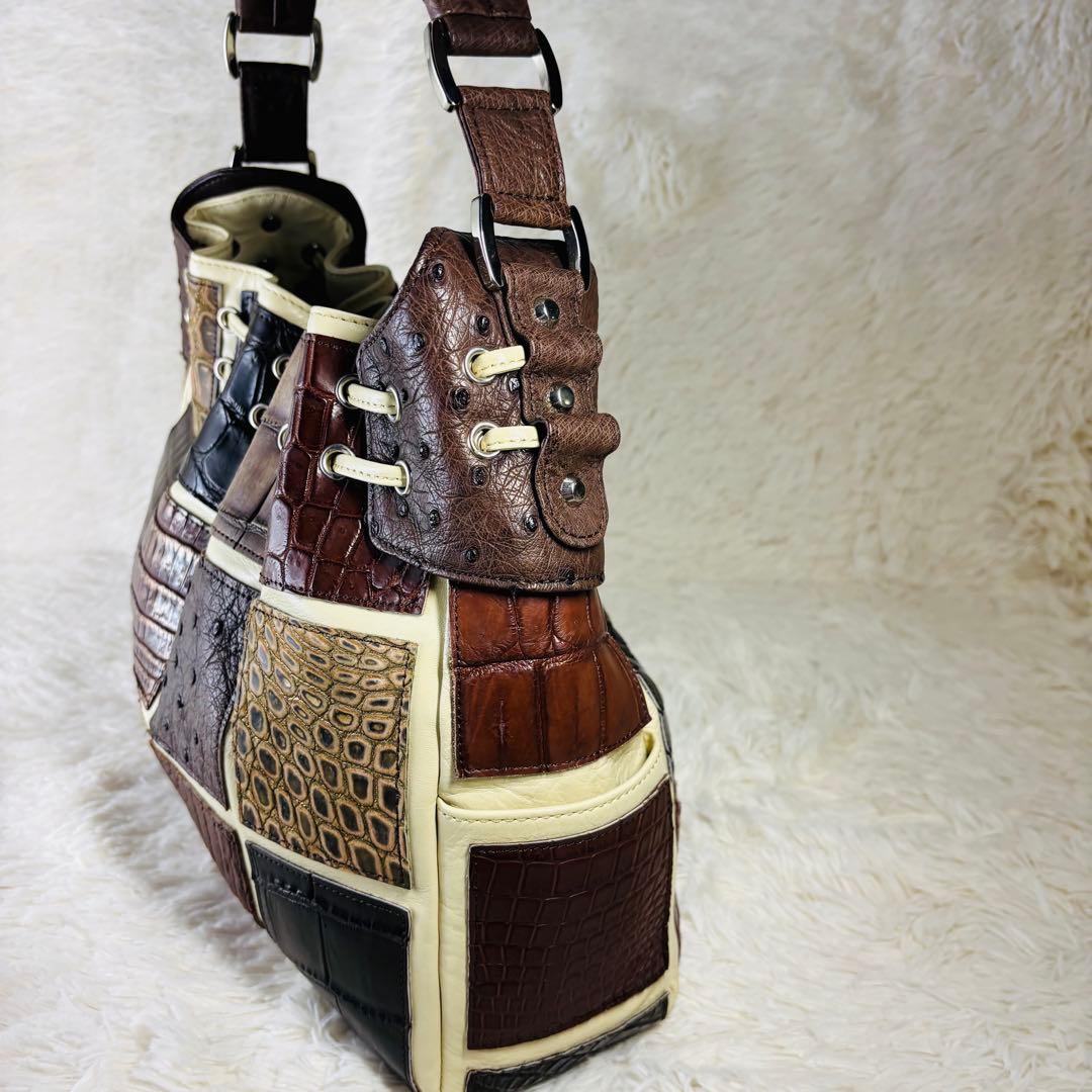 JRA クロコダイル　ハンドバッグ　オーストリッチ　ラージクロコ　スモールクロコ