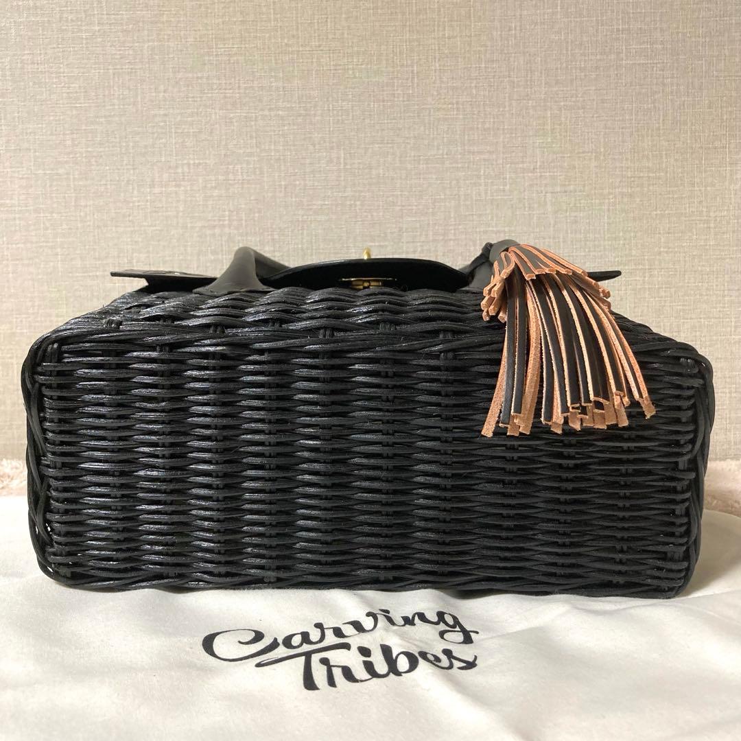 ちーこ　[美品] グレースコンチネンタル　カービングトライブス　かごバッグ