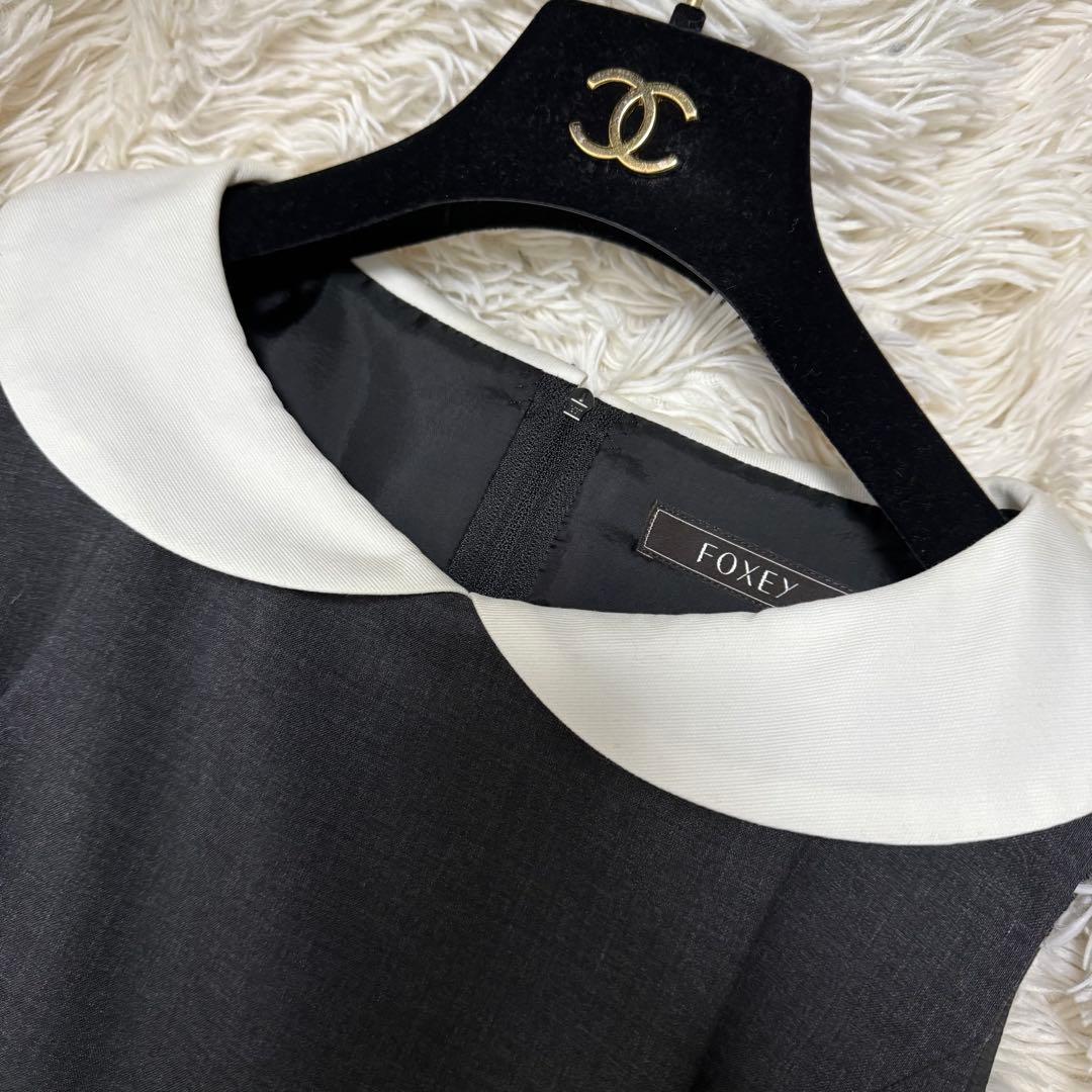 名品王道　FOXEY フォクシー　ミラネーゼ　丸襟ワンピース　40