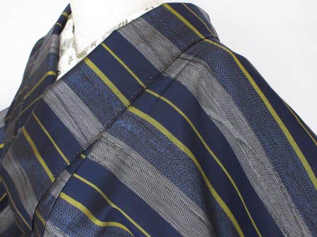 未着用に近い！美品＊本場縞大島＊本場大島紬＊上村商店＊着物＊１６３ｃｍ＊裄６７