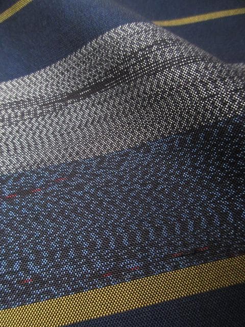 未着用に近い！美品＊本場縞大島＊本場大島紬＊上村商店＊着物＊１６３ｃｍ＊裄６７