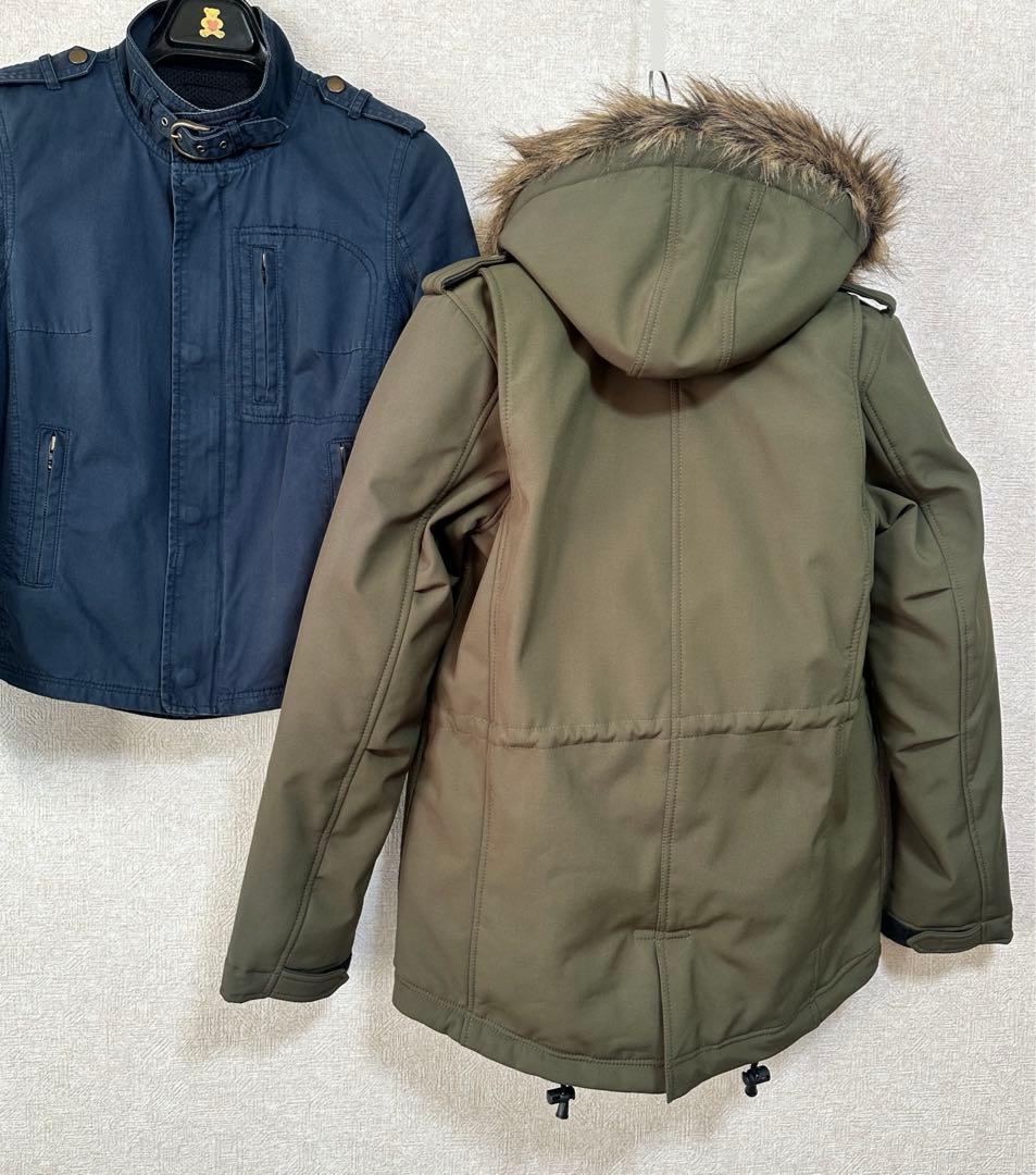 ゆ*は様 お得2着セットデグナーウインタージャケットライダース冬モッズコートカー