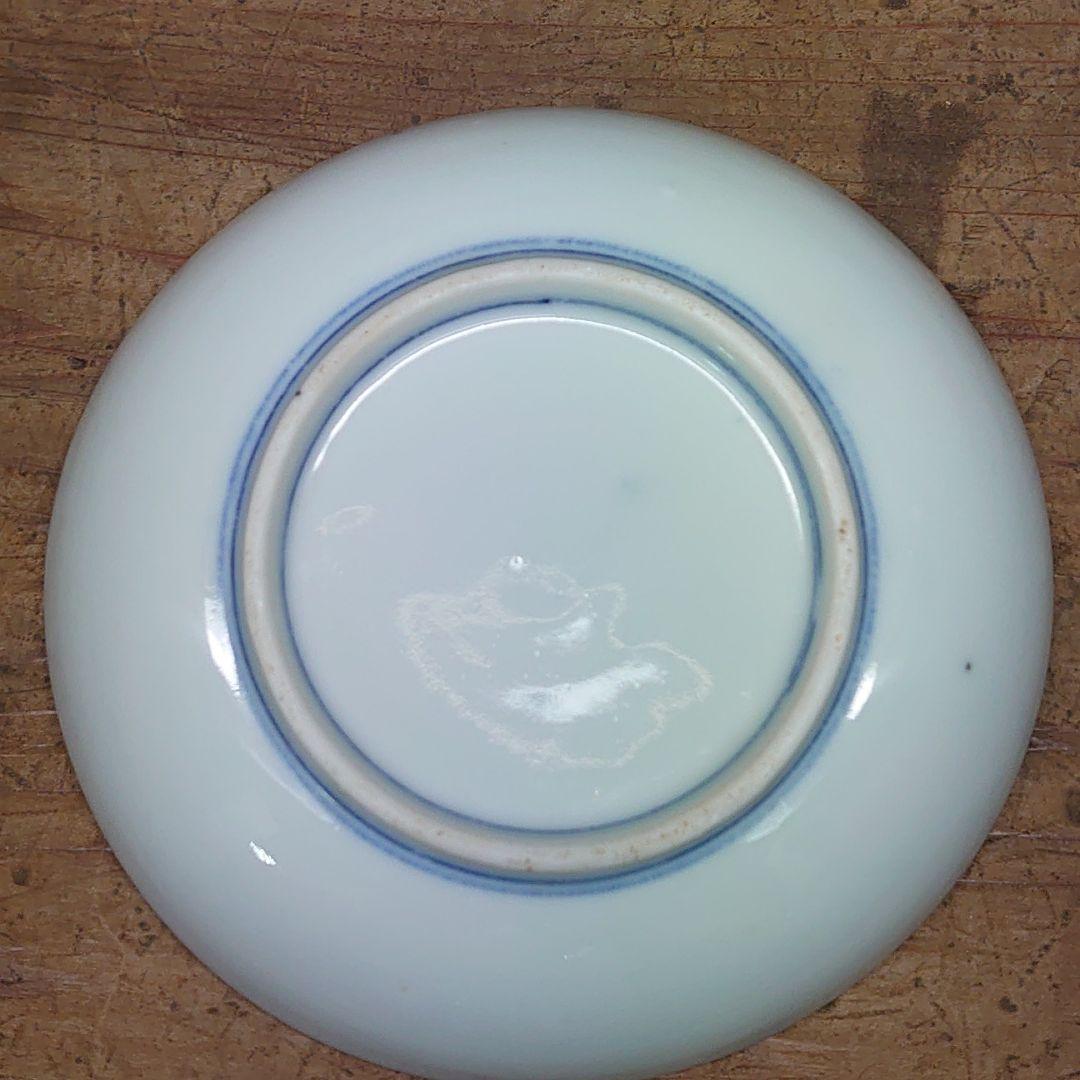 昔のお皿3枚セット 「Aけ2 レトロ 鶴 印判 明治 大正 昭和 江戸骨董」