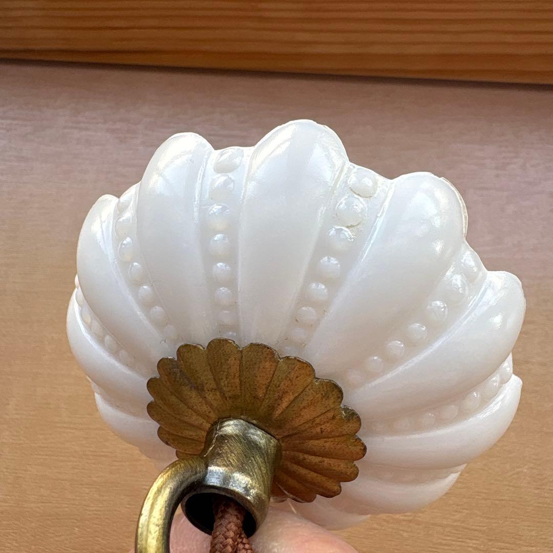 ご確認用　フランス アンティーク オパリンミルクガラス　ランプシェード