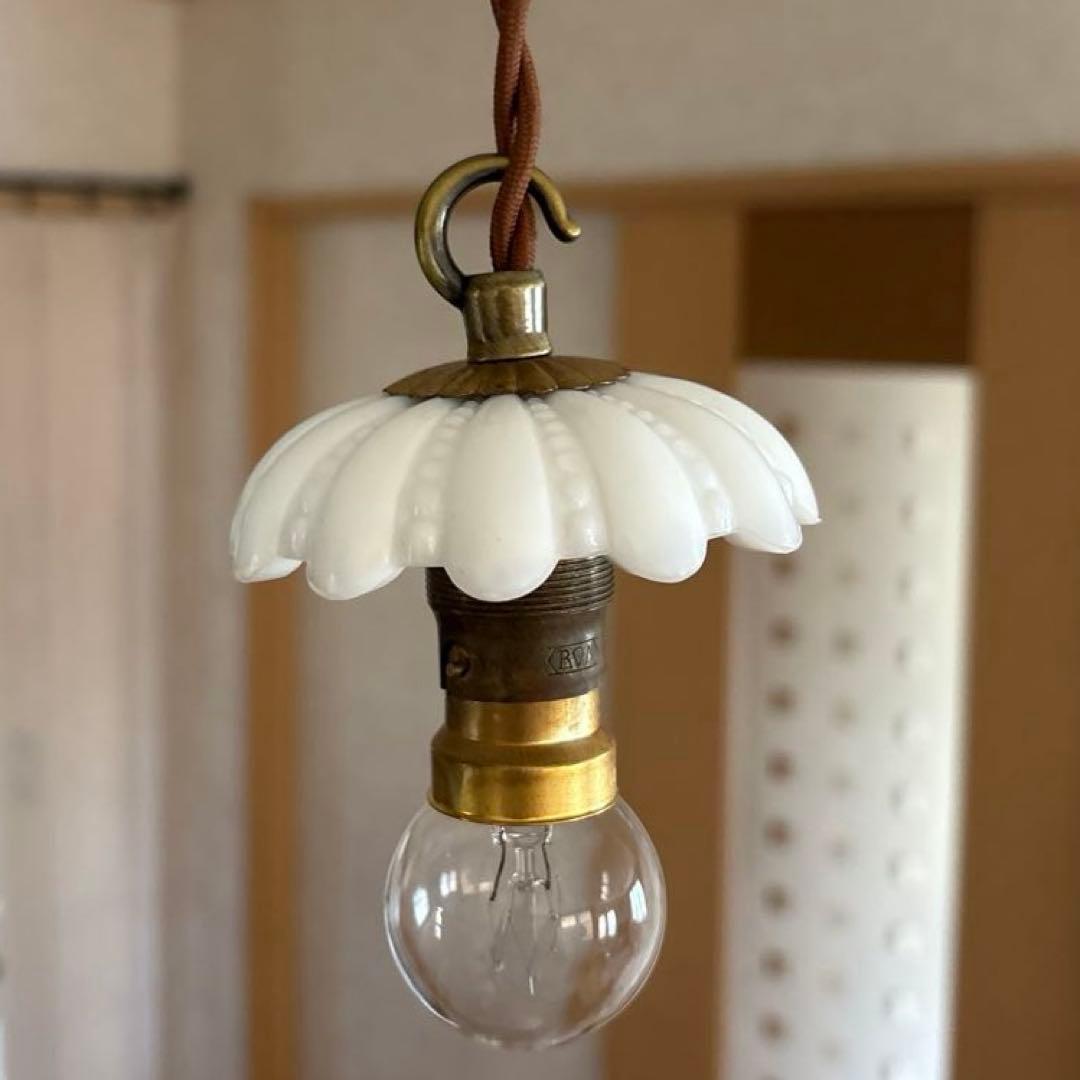 ご確認用　フランス アンティーク オパリンミルクガラス　ランプシェード